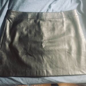Classic Black Leather Skirt